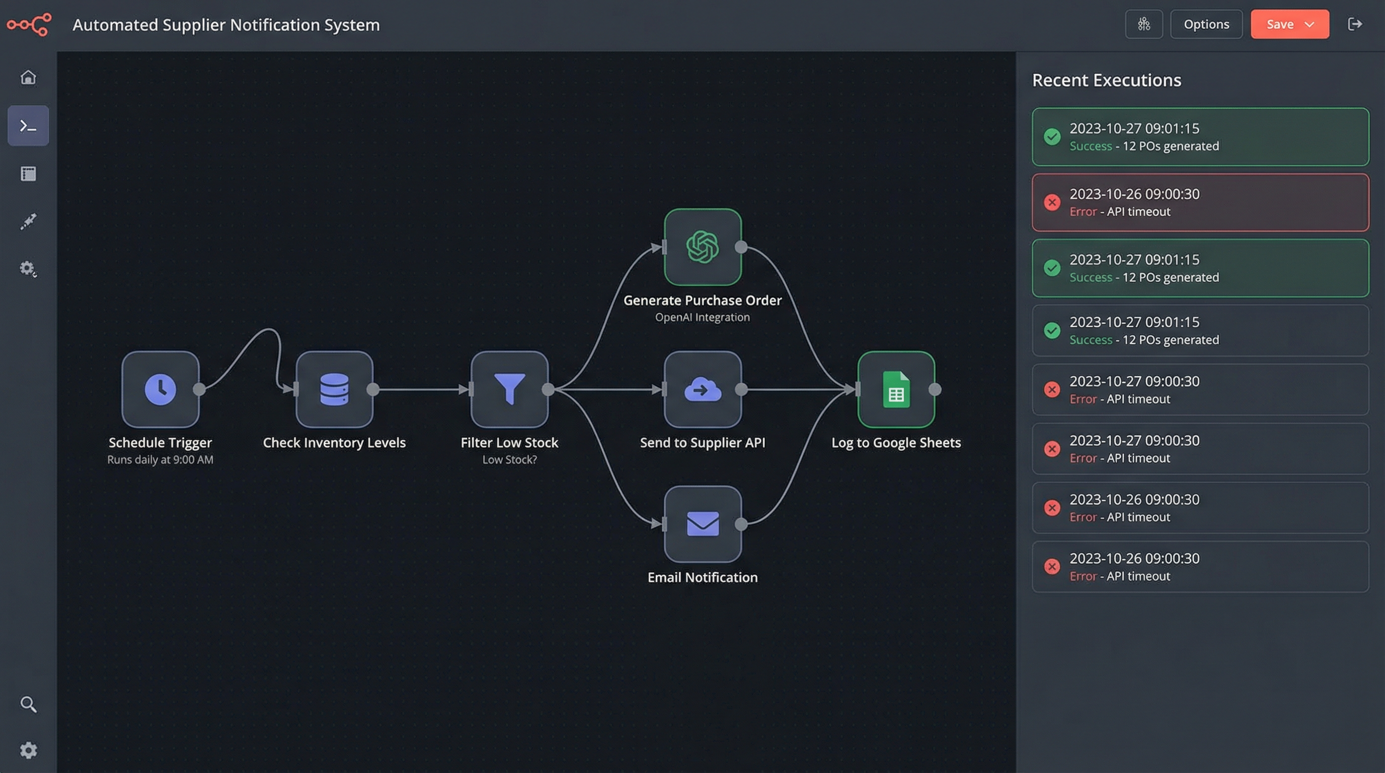 Automated Supplier Notification